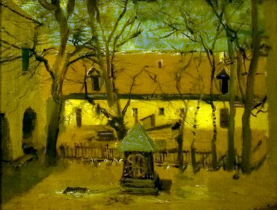 Detail of a Courtyard by Laszlo Mednyanszky